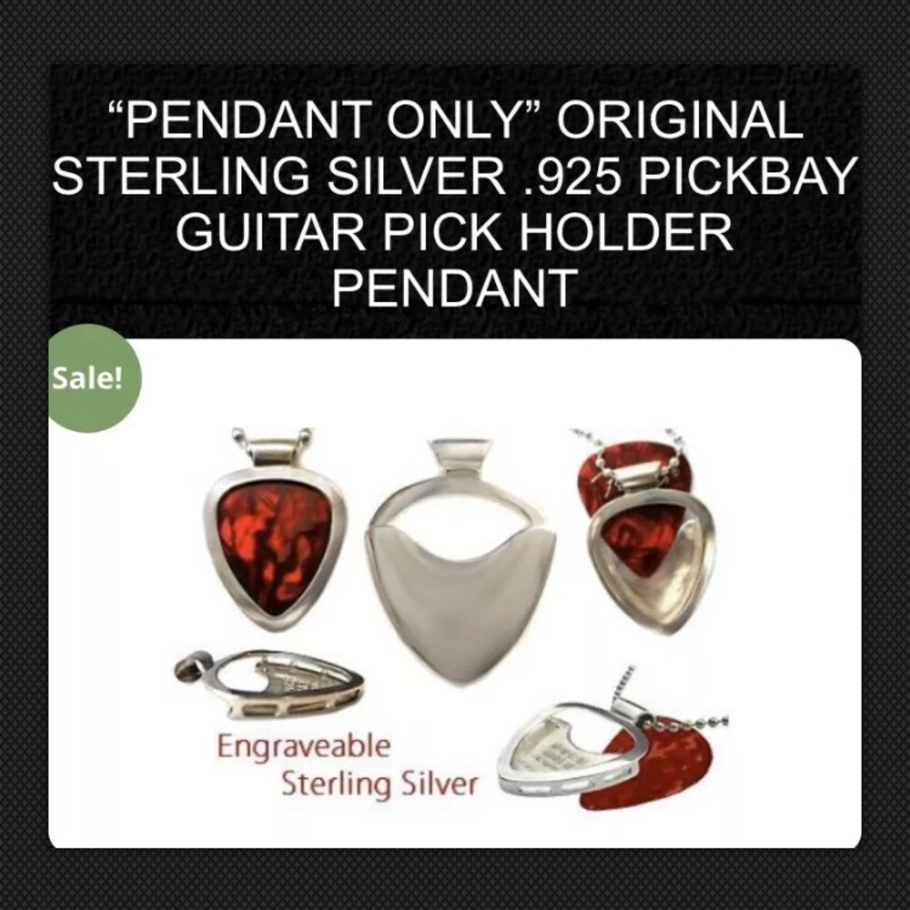 .925 silver PICKBay Guitar pick Pendant Holder